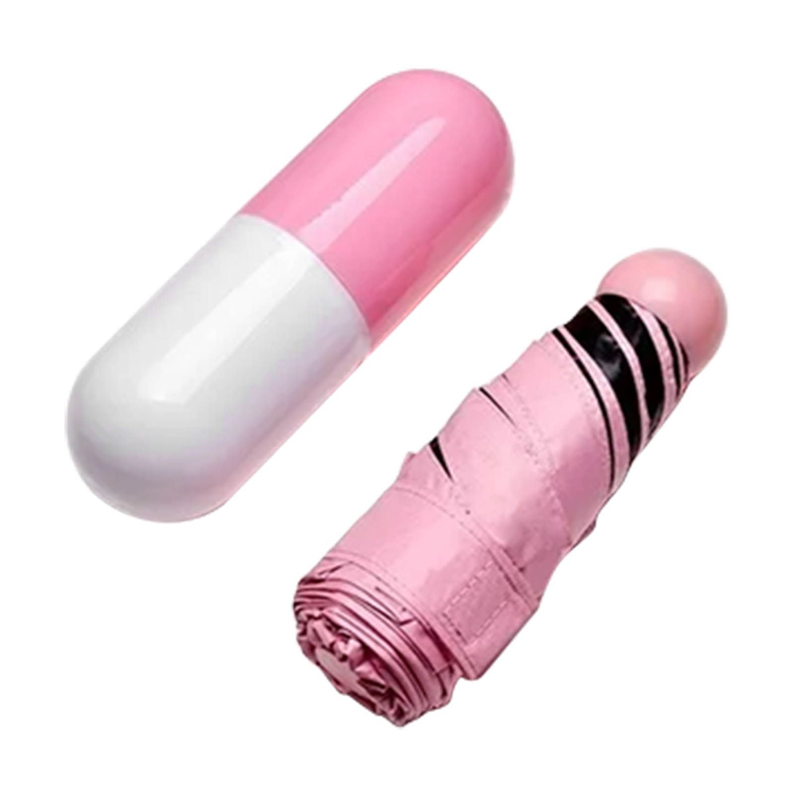 Pocket Umbrella Mini Compact Foldable Umbrella Pink for Sunny and Rainny Days 6 Umbrella Ribs V1294-YM0521-3117230024011