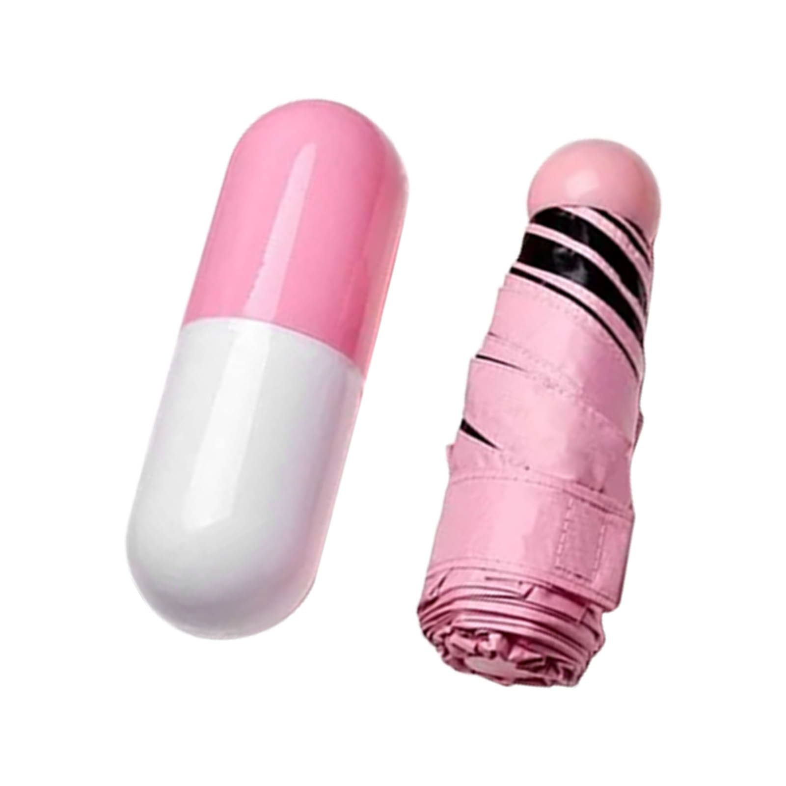 Pocket Umbrella Mini Compact Foldable Umbrella Pink for Sunny and Rainny Days 6 Umbrella Ribs V1294-YM0521-3117230024011