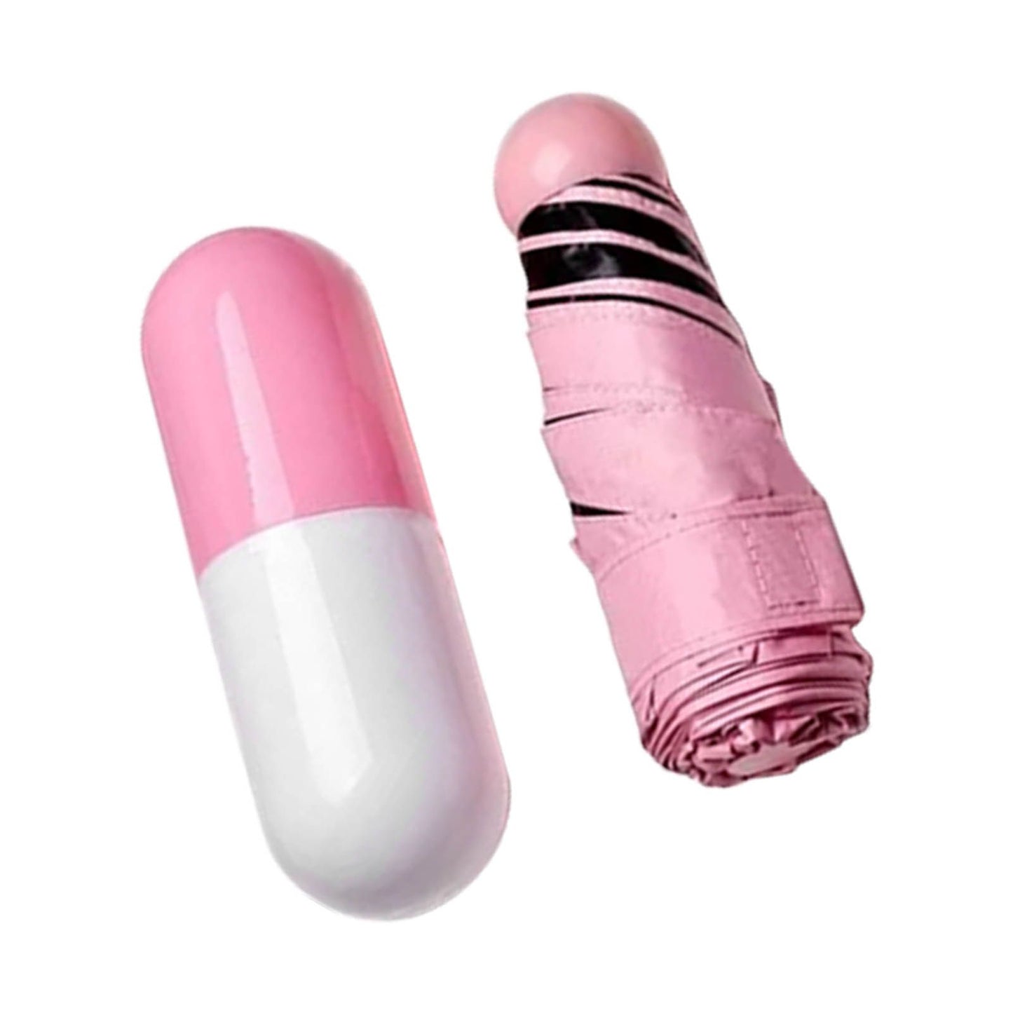 Pocket Umbrella Mini Compact Foldable Umbrella Pink for Sunny and Rainny Days 6 Umbrella Ribs V1294-YM0521-3117230024011