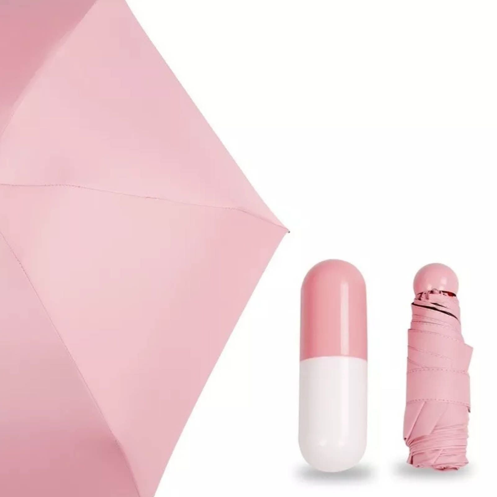 Pocket Umbrella Mini Compact Foldable Umbrella Pink for Sunny and Rainny Days 6 Umbrella Ribs V1294-YM0521-3117230024011