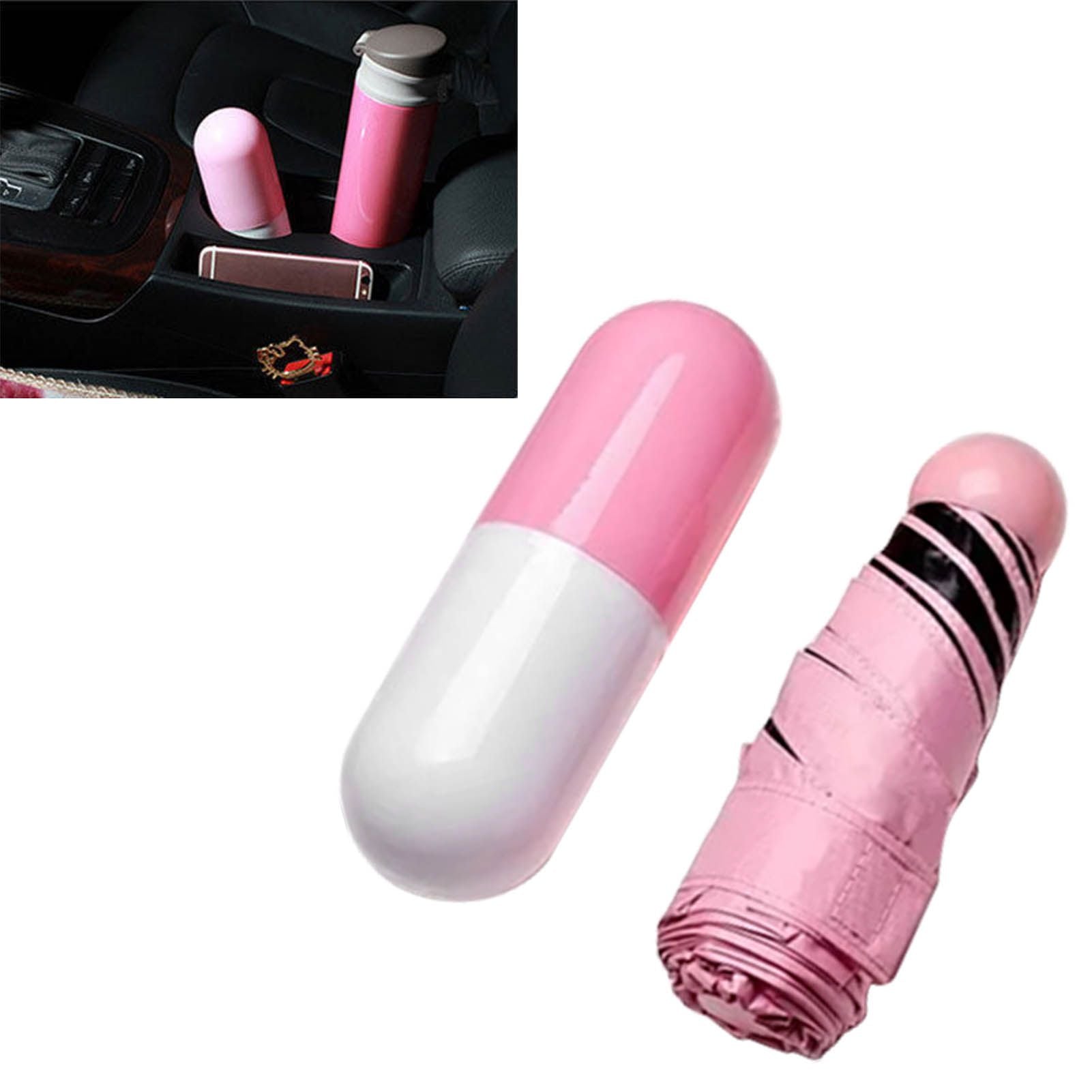 Pocket Umbrella Mini Compact Foldable Umbrella Pink for Sunny and Rainny Days 6 Umbrella Ribs V1294-YM0521-3117230024011