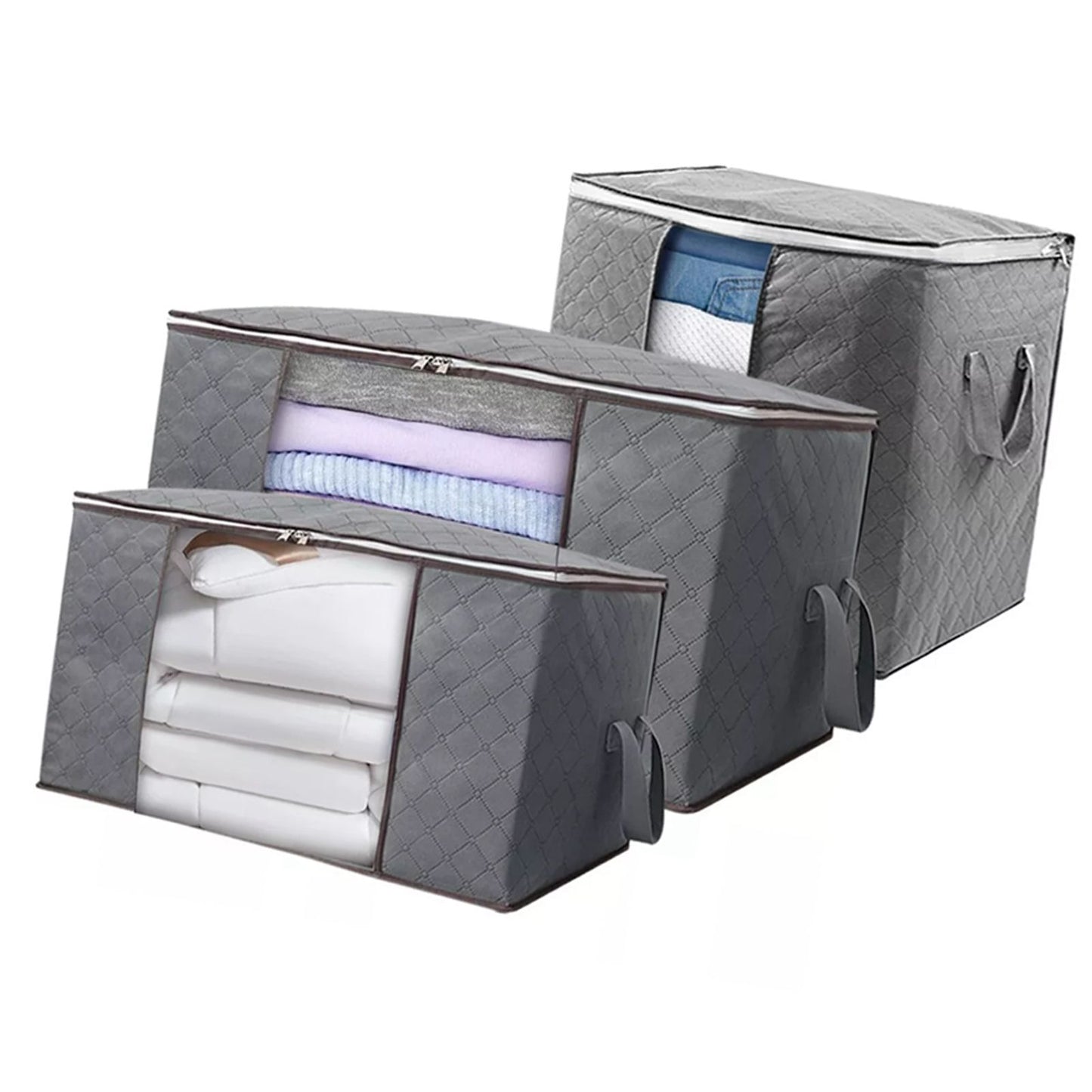 Clothes Storage Bag Large Capacity Foldable Clothing Moving Bag with Front Transparent Window V1294-YM0521-3117230024111