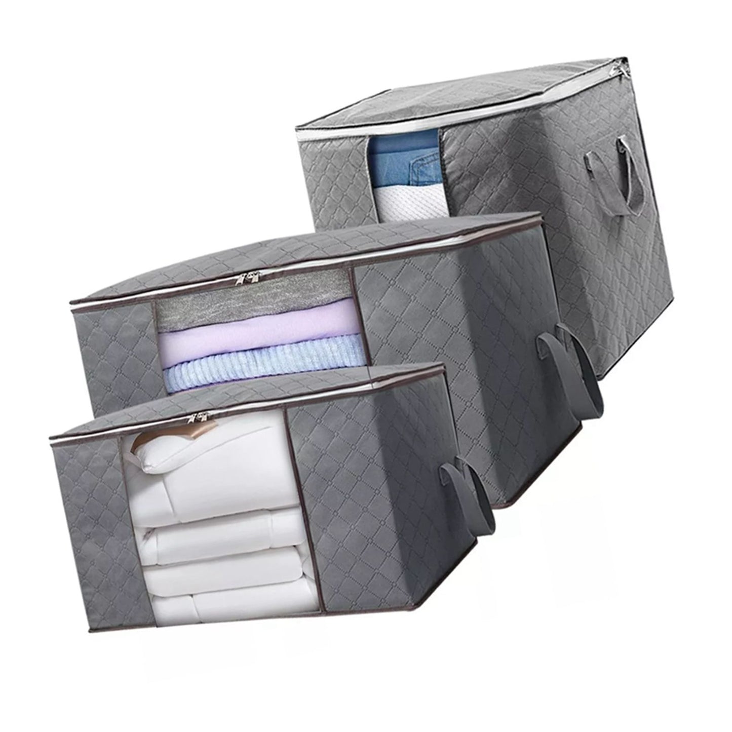 Clothes Storage Bag Large Capacity Foldable Clothing Moving Bag with Front Transparent Window V1294-YM0521-3117230024111