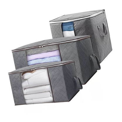 Clothes Storage Bag Large Capacity Foldable Clothing Moving Bag with Front Transparent Window V1294-YM0521-3117230024111