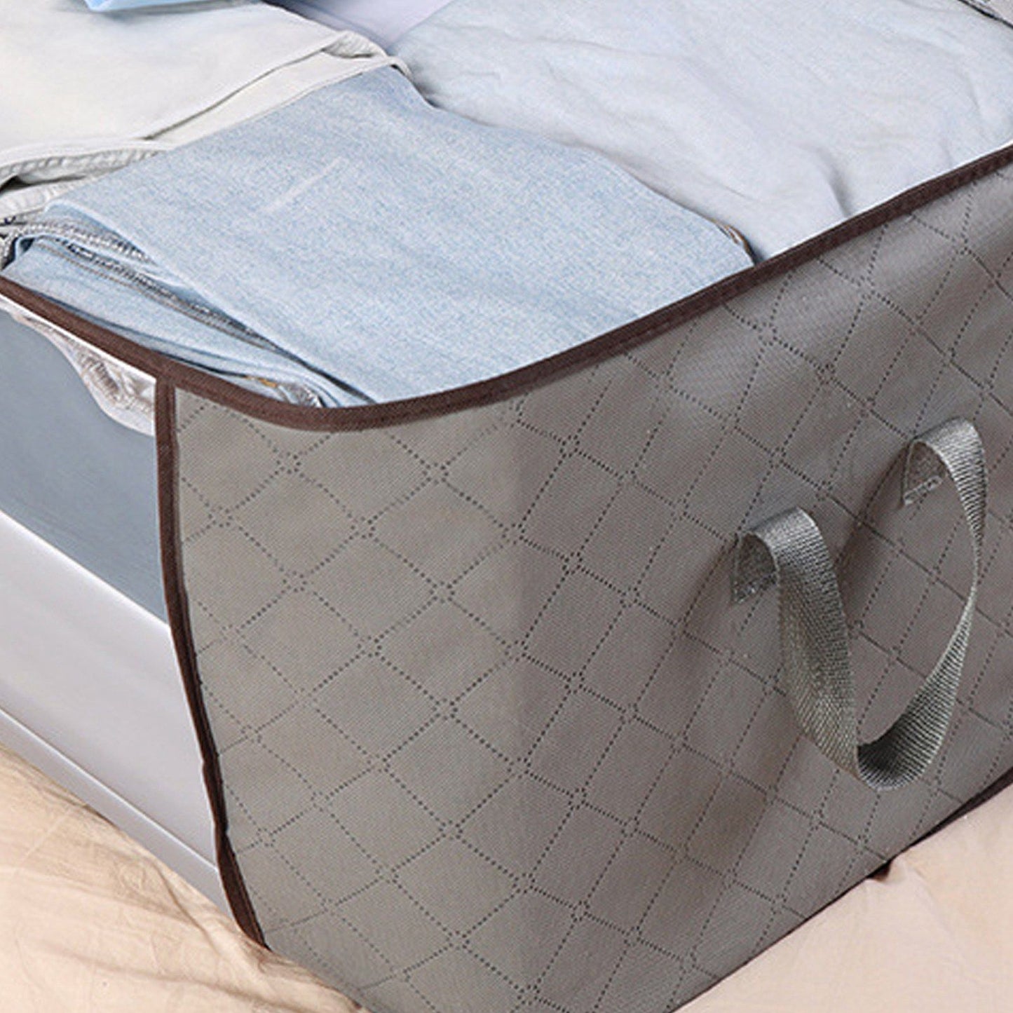 Clothes Storage Bag Large Capacity Foldable Clothing Moving Bag with Front Transparent Window V1294-YM0521-3117230024111