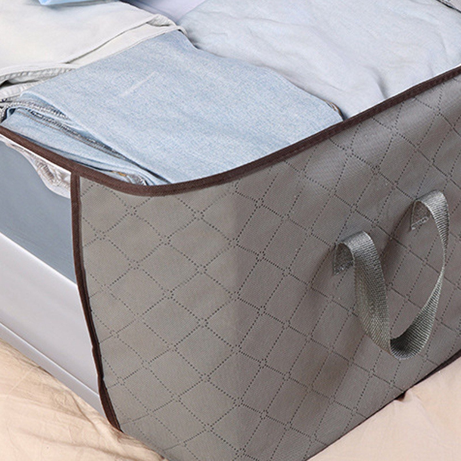 Clothes Storage Bag Large Capacity Foldable Clothing Moving Bag with Front Transparent Window V1294-YM0521-3117230024111