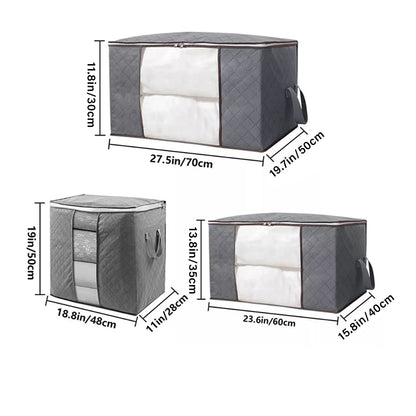 Clothes Storage Bag Large Capacity Foldable Clothing Moving Bag with Front Transparent Window V1294-YM0521-3117230024111