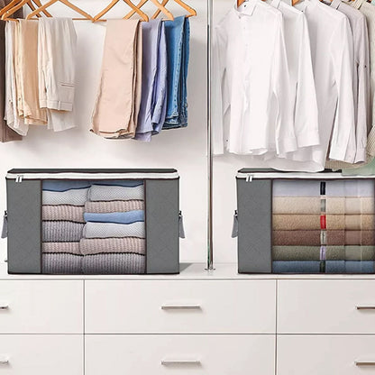 Clothes Storage Bag Large Capacity Foldable Clothing Moving Bag with Front Transparent Window V1294-YM0521-3117230024111