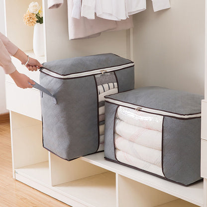 Clothes Storage Bag Large Capacity Foldable Clothing Moving Bag with Front Transparent Window V1294-YM0521-3117230024111