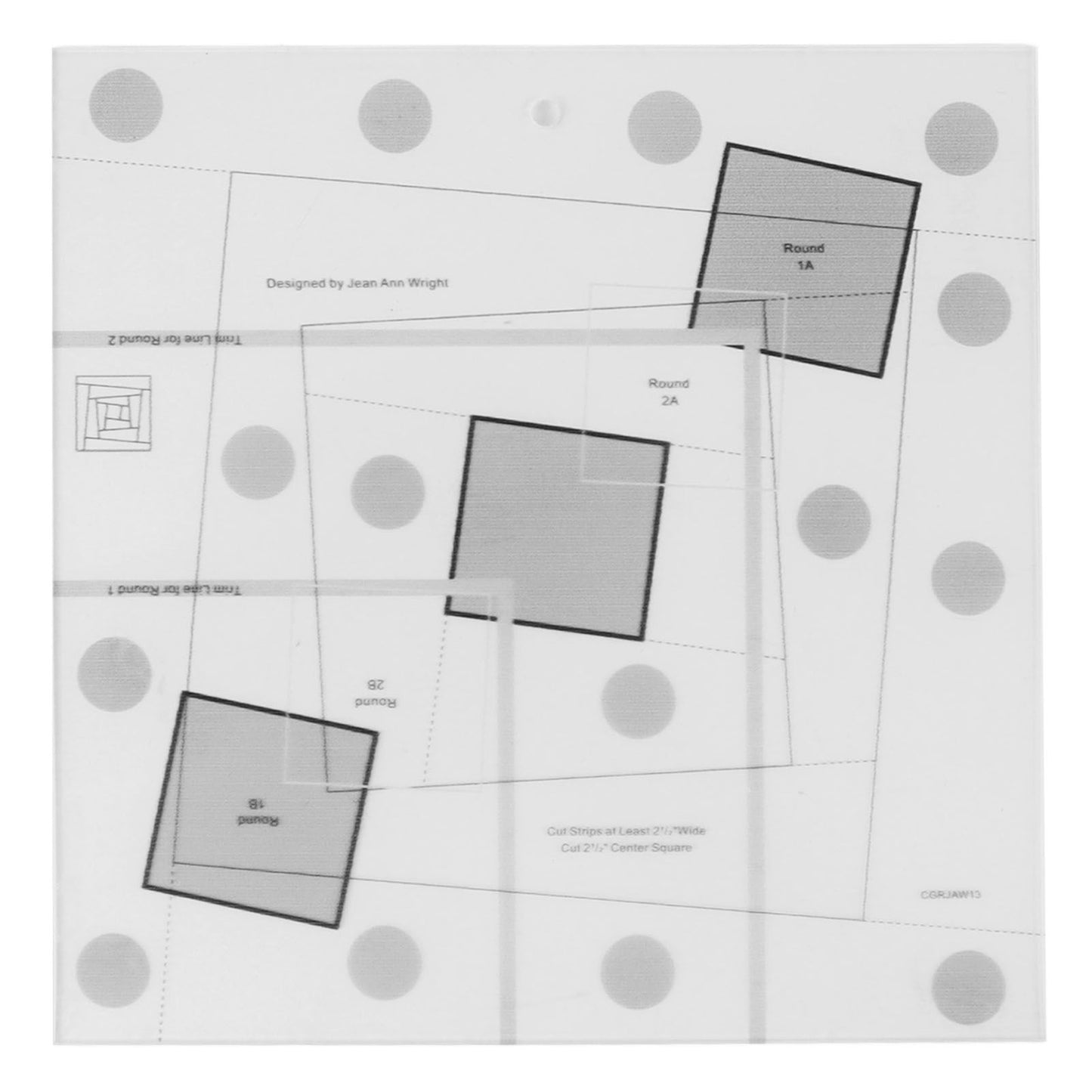 Log Cabin Quilt Ruler Transparent Acrylic Quilting Ruler Log Cabin Trim Tool V1294-YM0521-3117230027312