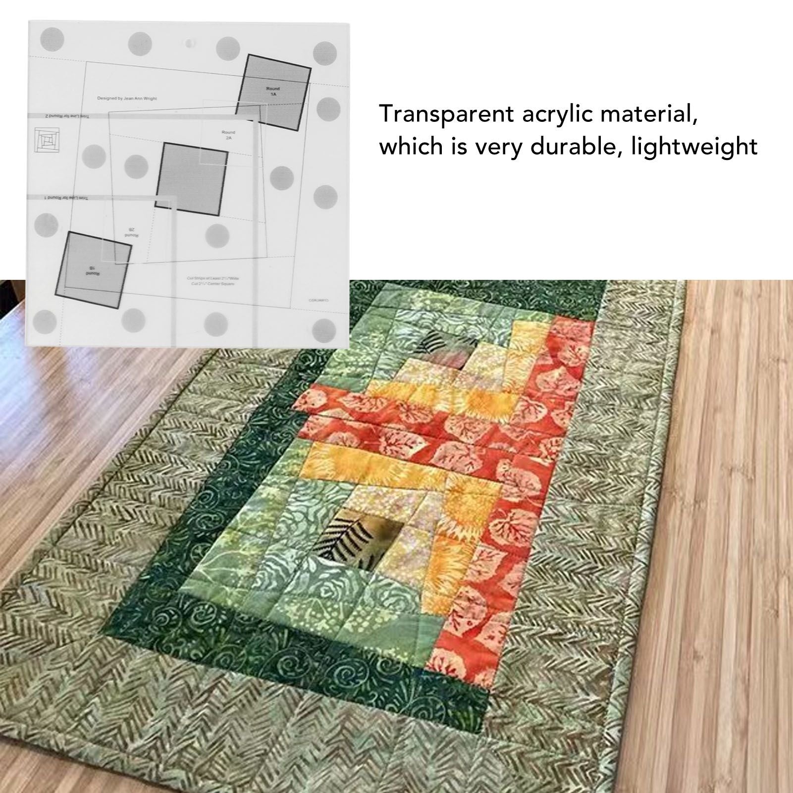 Log Cabin Quilt Ruler Transparent Acrylic Quilting Ruler Log Cabin Trim Tool V1294-YM0521-3117230027312