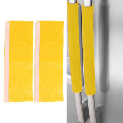 2pcs Refrigerator Door Handle Covers Soft Dustproof Refrigerator Handle Gloves for Kitchen Dining Yellow V1294-YM0521-3117230030911