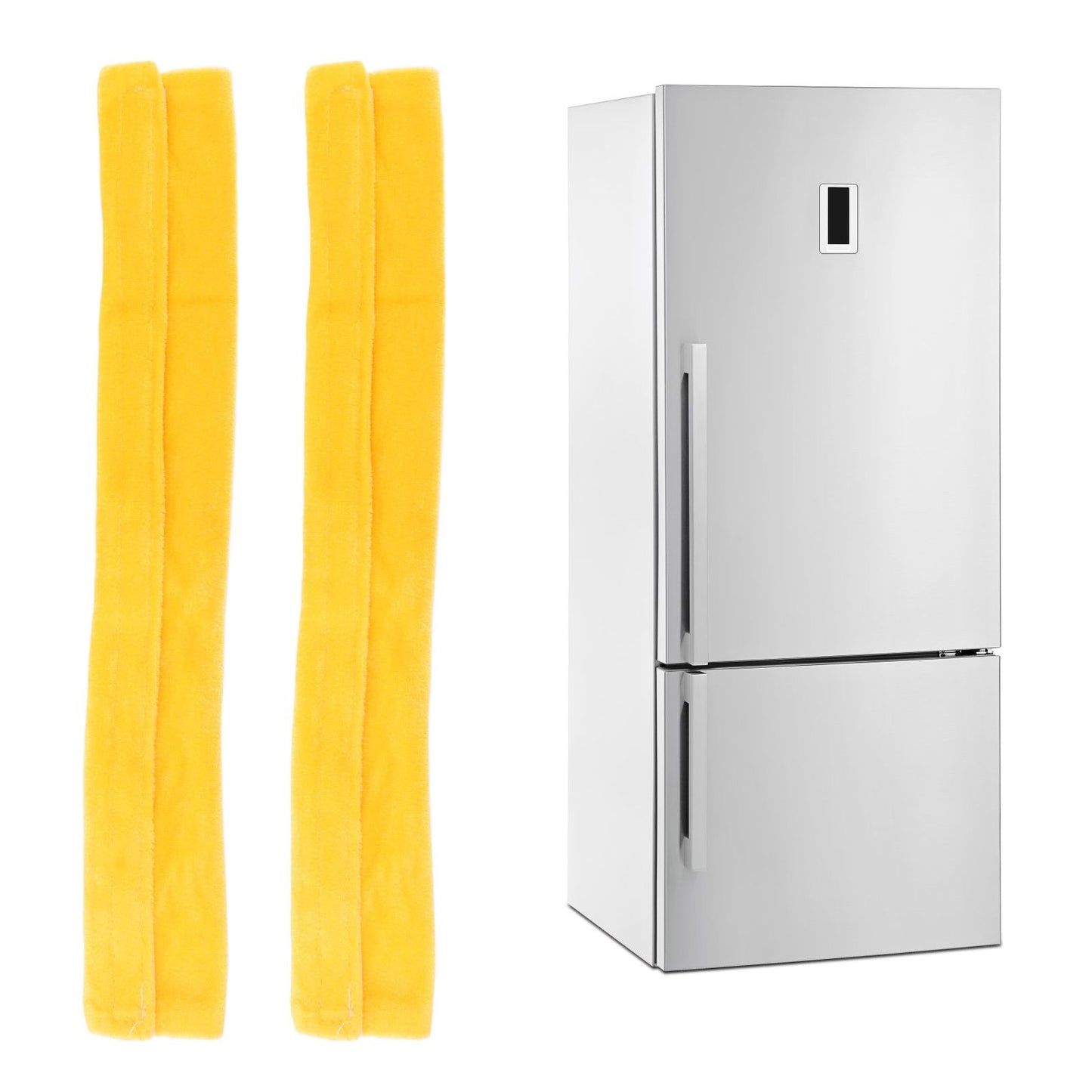 2pcs Refrigerator Door Handle Covers Soft Dustproof Refrigerator Handle Gloves for Kitchen Dining Yellow V1294-YM0521-3117230030911