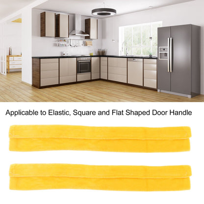 2pcs Refrigerator Door Handle Covers Soft Dustproof Refrigerator Handle Gloves for Kitchen Dining Yellow V1294-YM0521-3117230030911