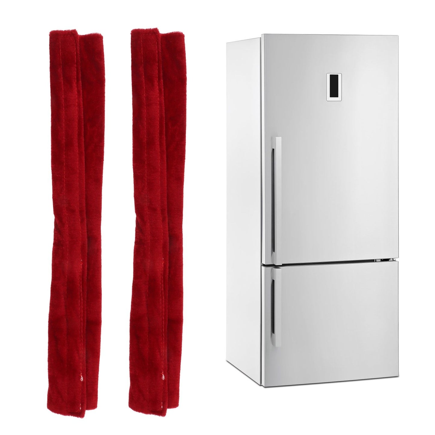 2pcs Refrigerator Door Handle Covers Soft Dustproof Refrigerator Handle Gloves for Kitchen Dining Claret V1294-YM0521-3117230030912