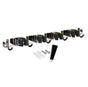 Punch Free Wall Mount Mop Broom Holder 4 Clips 5 Hooks Stainless Steel Mop Broom Holder Black V1294-YM0521-3117230035315