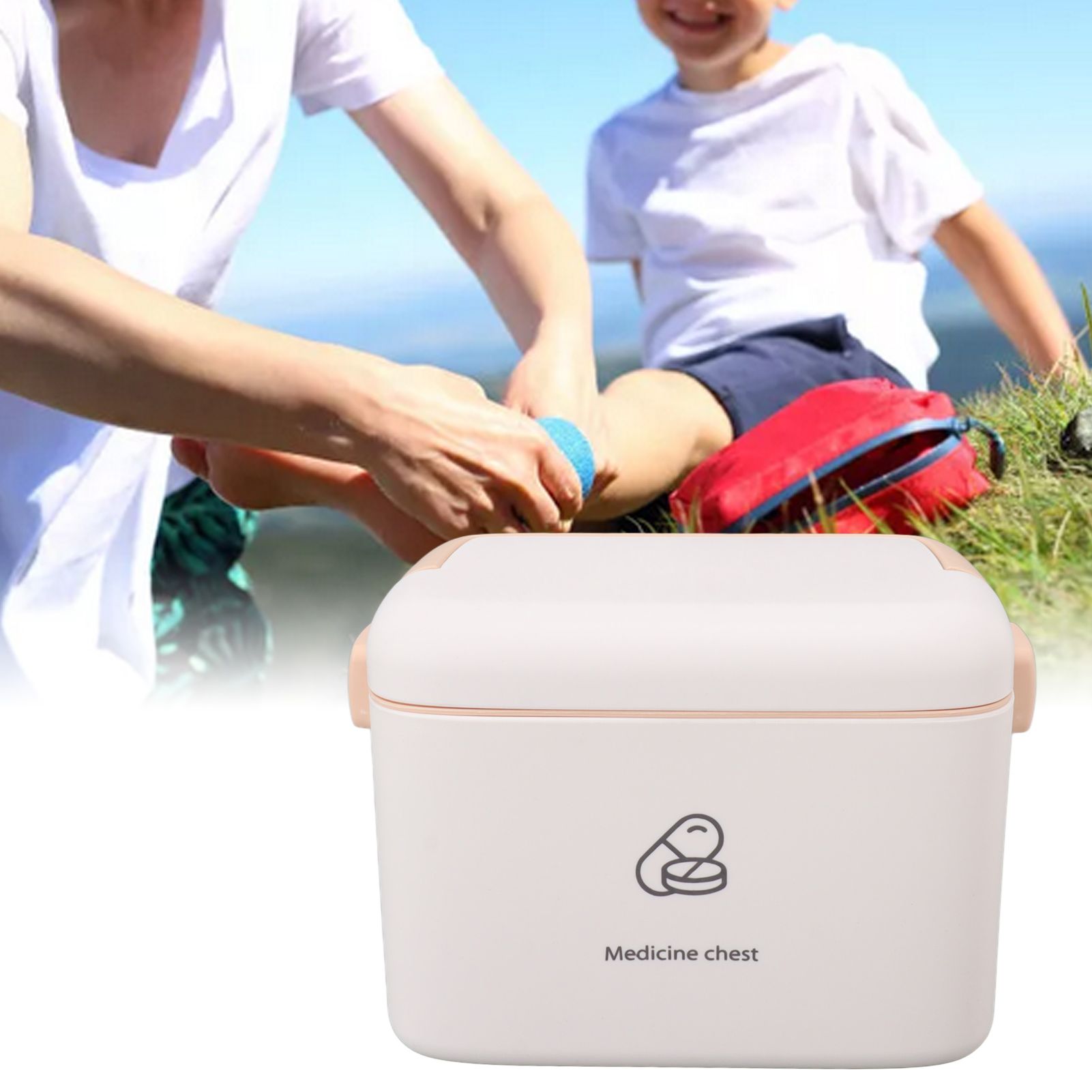 Large Medicine Storage Box Organizer Container Family Emergency Medicine Case with Removable Tray Type B V1294-YM0521-3117230036612
