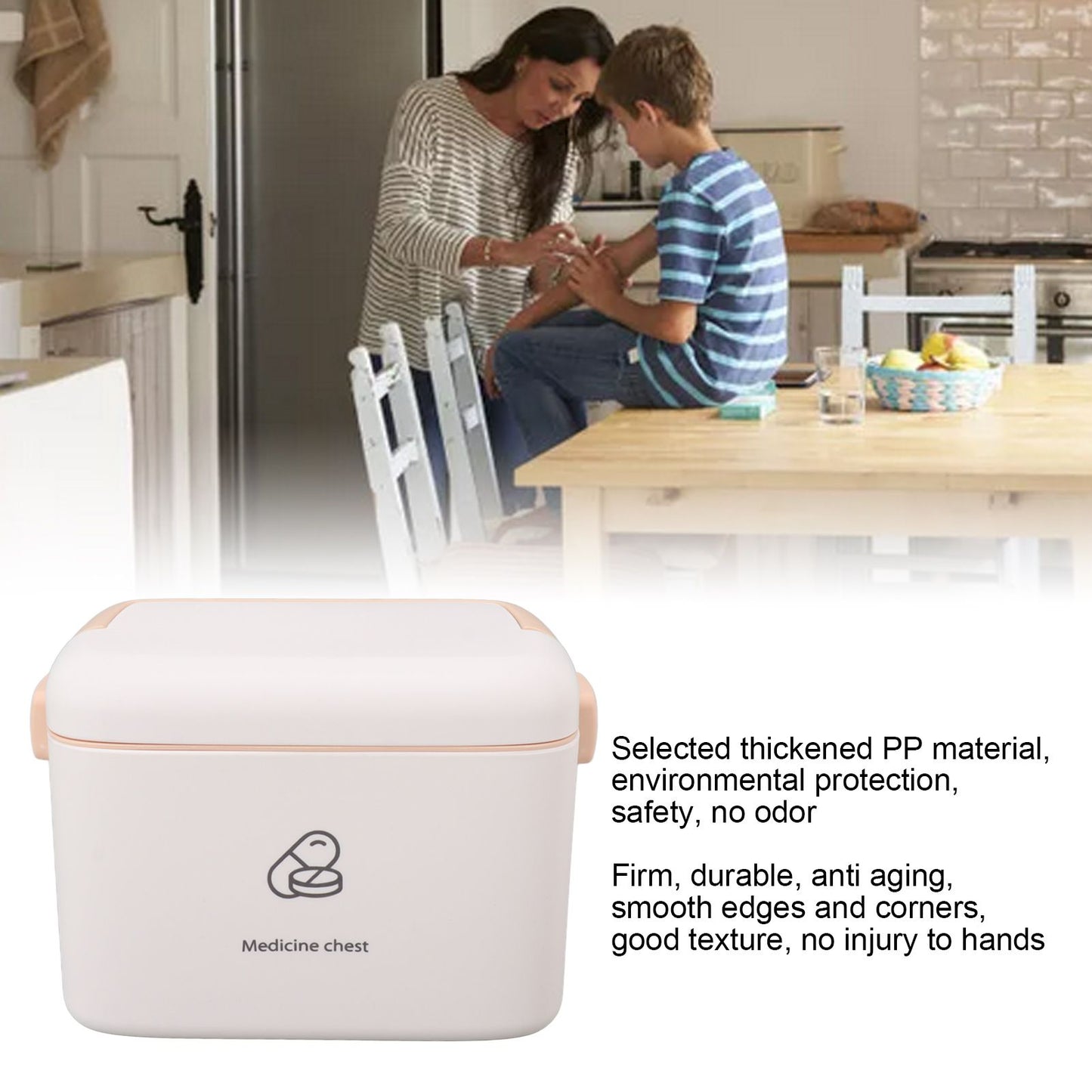 Large Medicine Storage Box Organizer Container Family Emergency Medicine Case with Removable Tray Type B V1294-YM0521-3117230036612