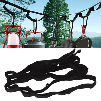 Camping Clothesline Multifunctional Nylon Laundry Clothesline Drying Line for Travel Garden Garage V1294-YM0521-3117230038411
