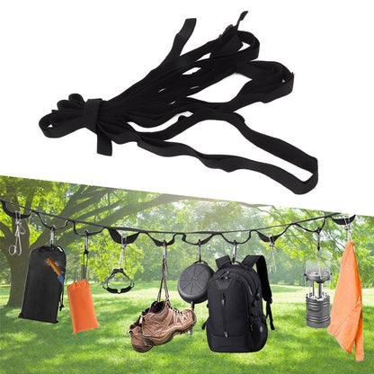 Camping Clothesline Multifunctional Nylon Laundry Clothesline Drying Line for Travel Garden Garage V1294-YM0521-3117230038411