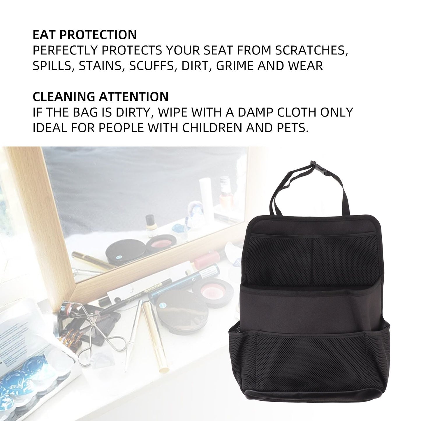 Car Back Seat Organizer Multi Pocket Large Capacity Universal Car Back Seat Storage Bag for Bottle Phone V1294-YM0521-3117230038911