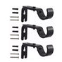 3PCS Adjustable Curtain Rod Brackets Iron Curtain Rod Support Hanger for Wall Black V1294-YM0521-3117230040311