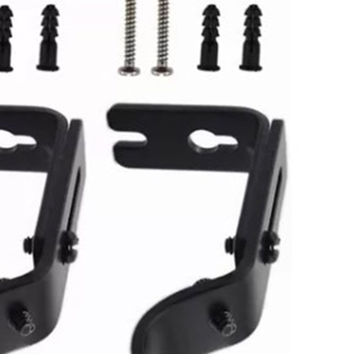 3PCS Adjustable Curtain Rod Brackets Iron Curtain Rod Support Hanger for Wall Black V1294-YM0521-3117230040311