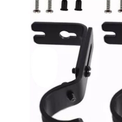 3PCS Adjustable Curtain Rod Brackets Iron Curtain Rod Support Hanger for Wall Black V1294-YM0521-3117230040311