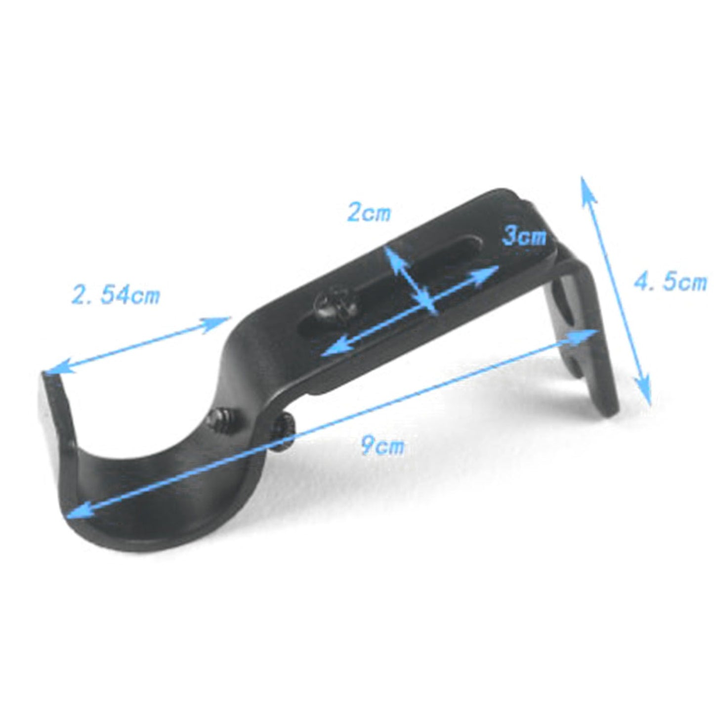 3PCS Adjustable Curtain Rod Brackets Iron Curtain Rod Support Hanger for Wall Black V1294-YM0521-3117230040311
