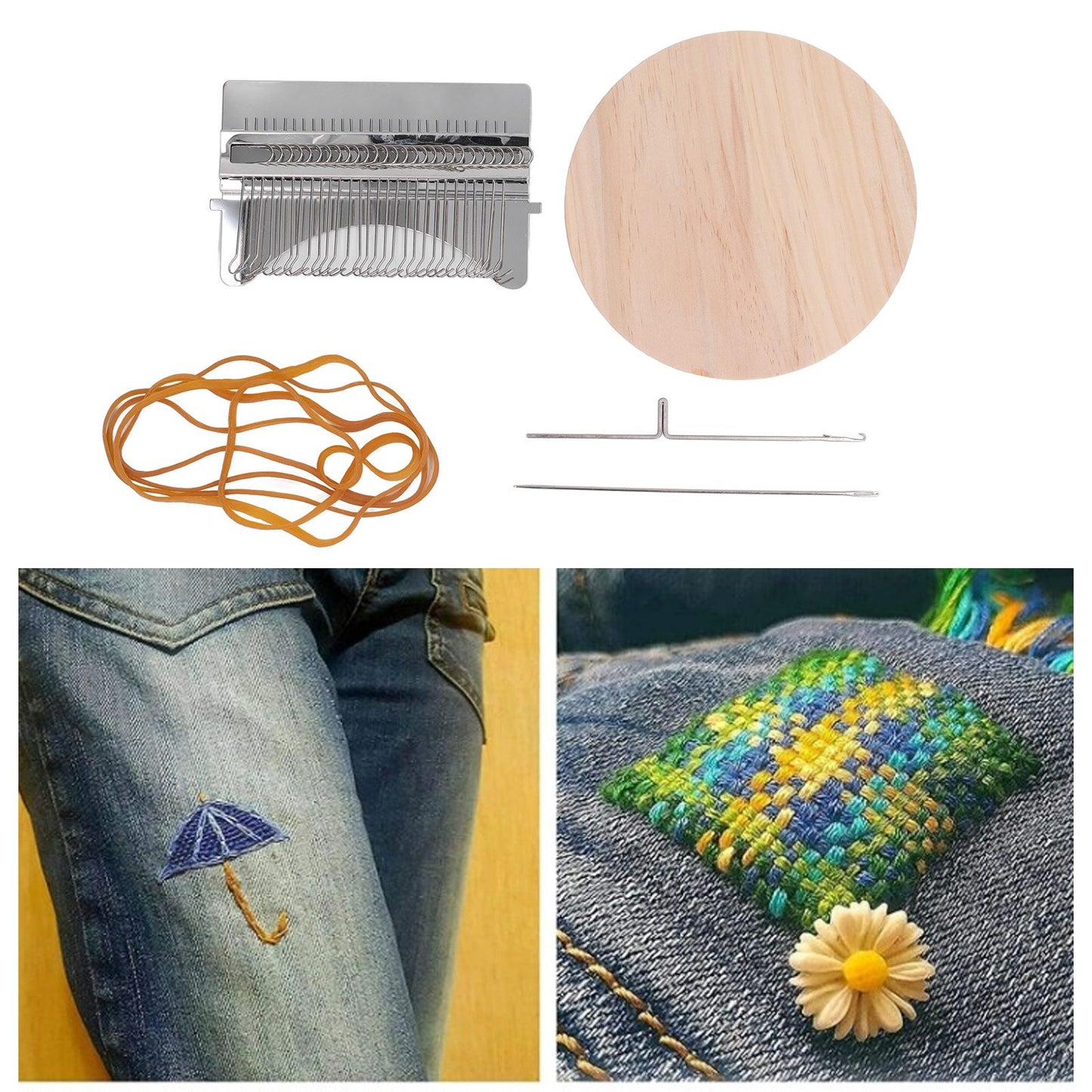28 Pins Convenient Darning Loom Manual Darning Weaving Loom Tool for Socks Clothes V1294-YM0521-3117230040611
