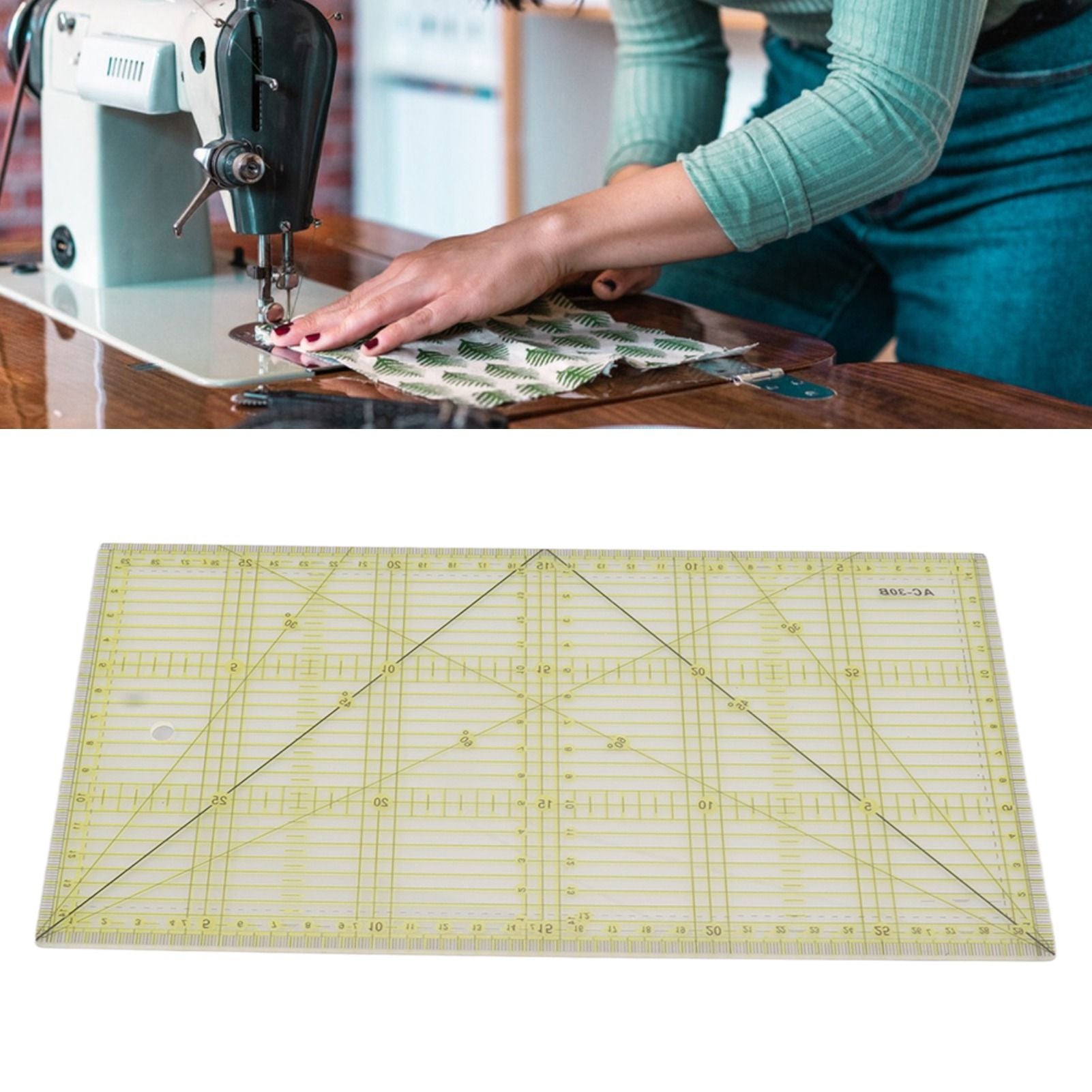Acrylic Quilt Ruler DIY Precise Scale Transparent Quilting Ruler for Sewing Measuring Patchwork V1294-YM0521-3117230040811