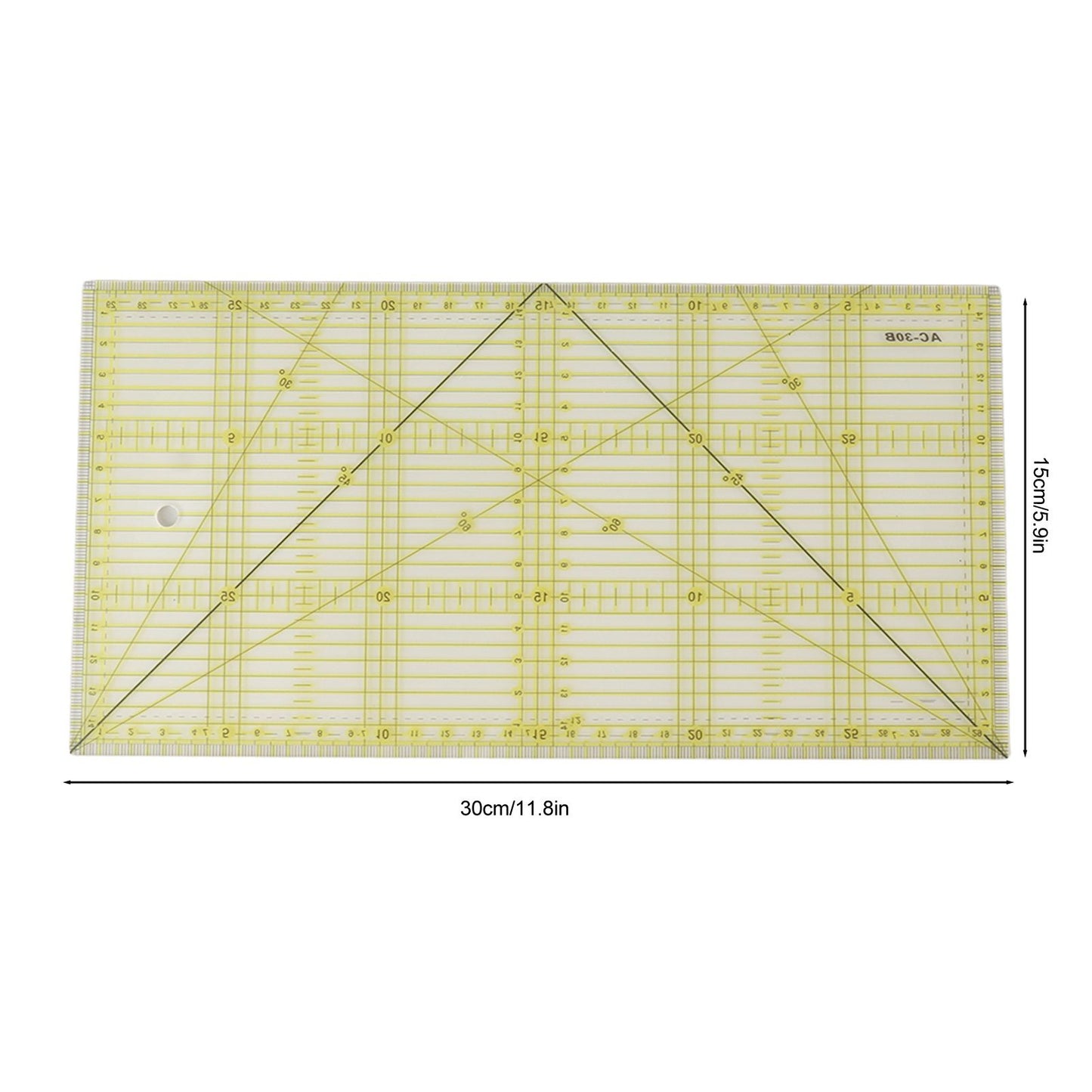 Acrylic Quilt Ruler DIY Precise Scale Transparent Quilting Ruler for Sewing Measuring Patchwork V1294-YM0521-3117230040811