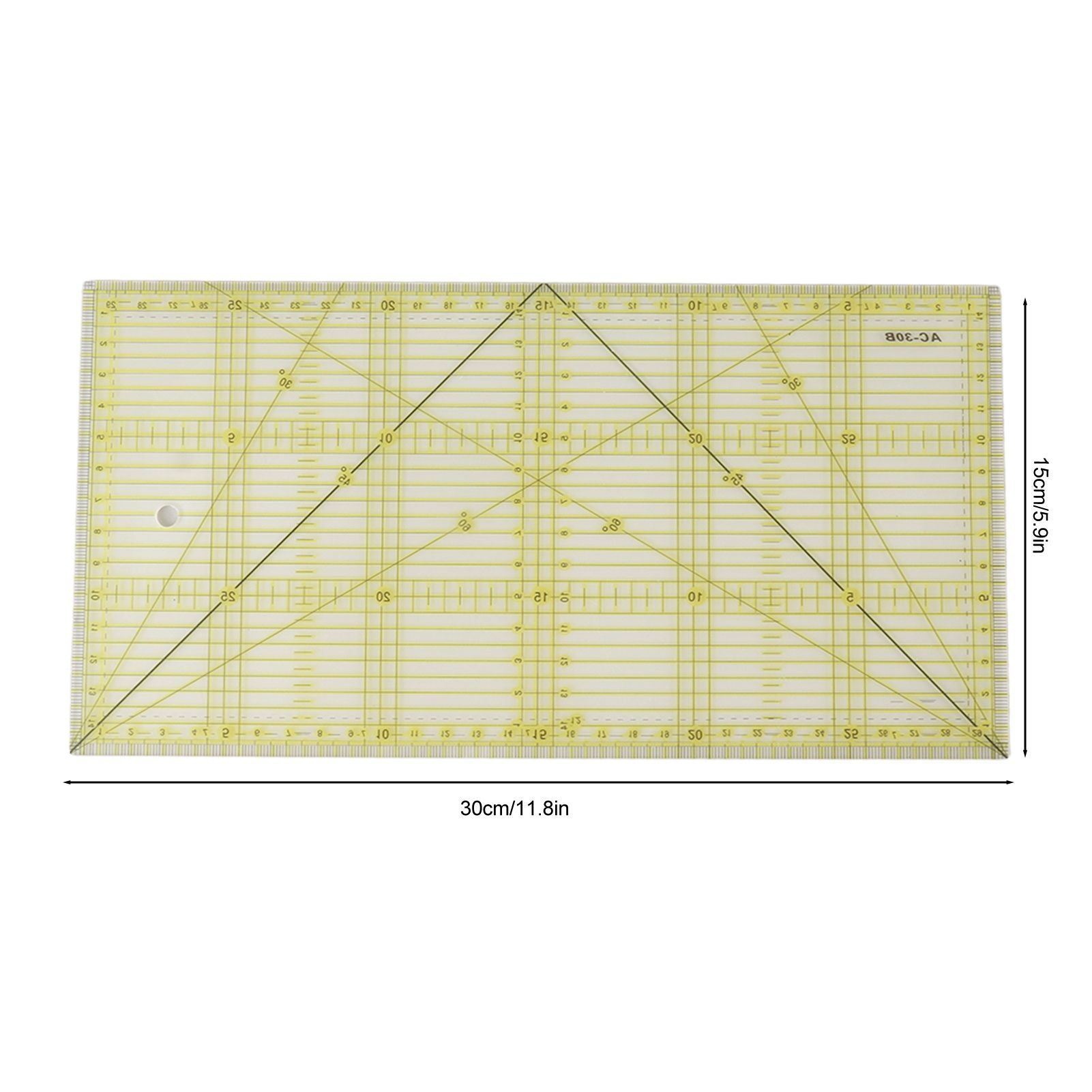 Acrylic Quilt Ruler DIY Precise Scale Transparent Quilting Ruler for Sewing Measuring Patchwork V1294-YM0521-3117230040811