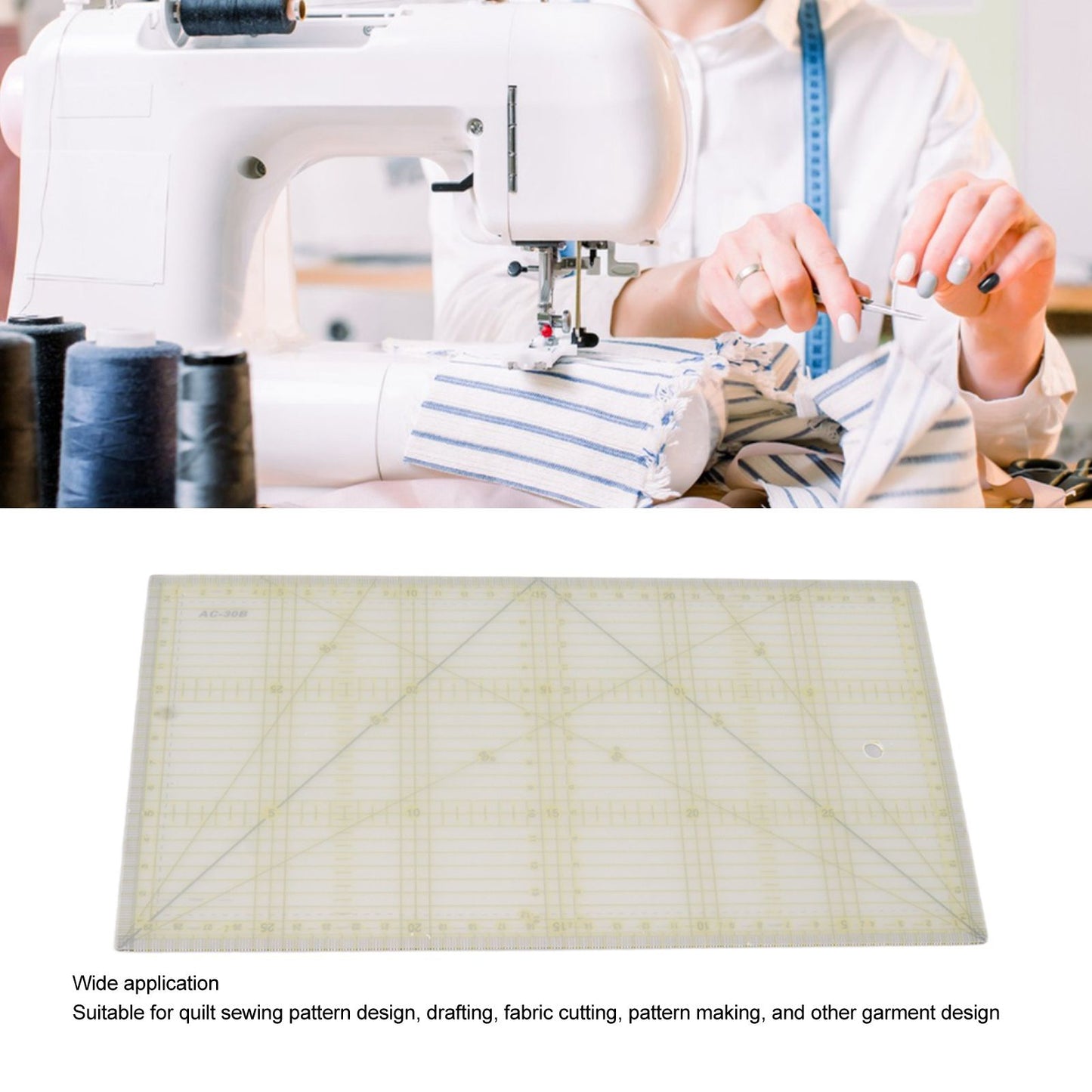 Acrylic Quilt Ruler DIY Precise Scale Transparent Quilting Ruler for Sewing Measuring Patchwork V1294-YM0521-3117230040811