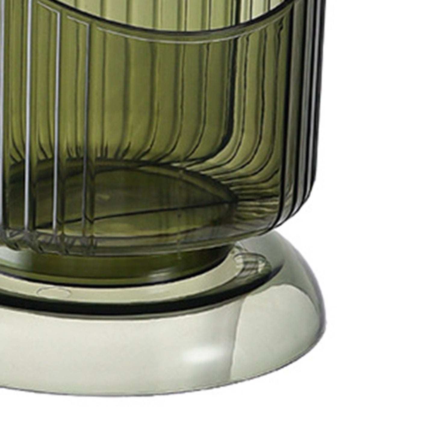 Makeup Brush Holder Organizer Plastic Transparent Round Makeup Brush Storage Holder Cup for Pen Pencil Green V1294-YM0521-3117230041811