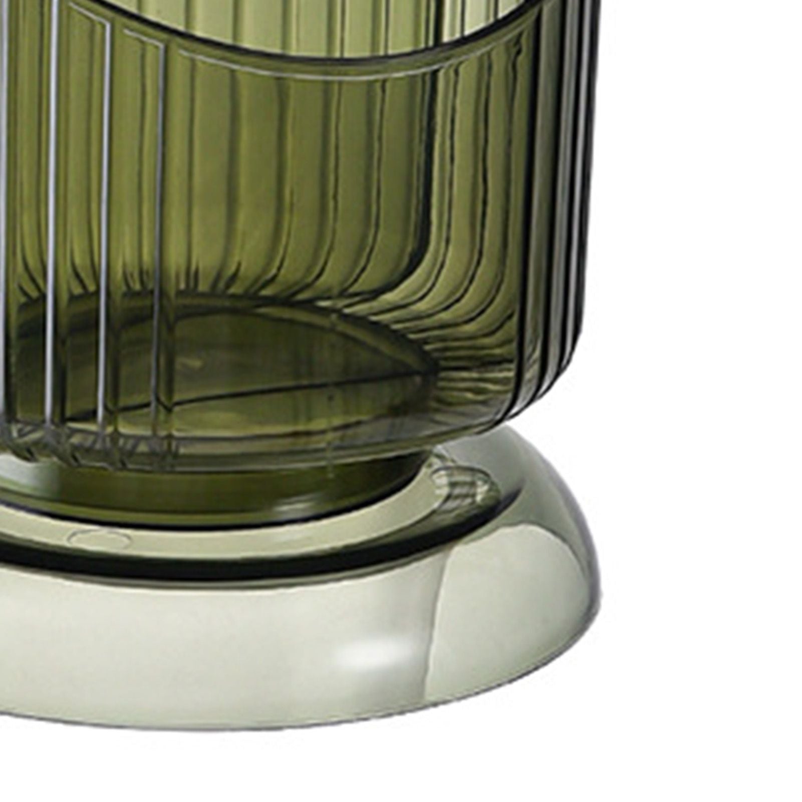 Makeup Brush Holder Organizer Plastic Transparent Round Makeup Brush Storage Holder Cup for Pen Pencil Green V1294-YM0521-3117230041811