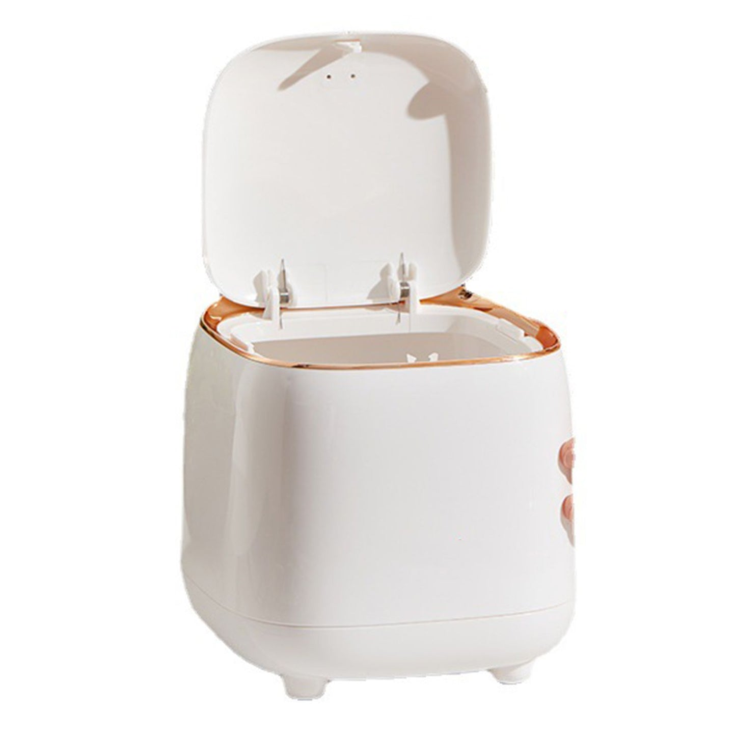 Push Type Desktop Trash Bin with Lid Fashionable Double Layer Large Opening Garbage Container for Living Room V1294-YM0521-3117230042911
