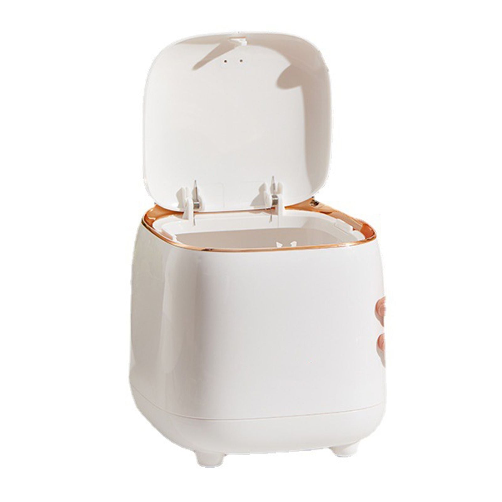 Push Type Desktop Trash Bin with Lid Fashionable Double Layer Large Opening Garbage Container for Living Room V1294-YM0521-3117230042911