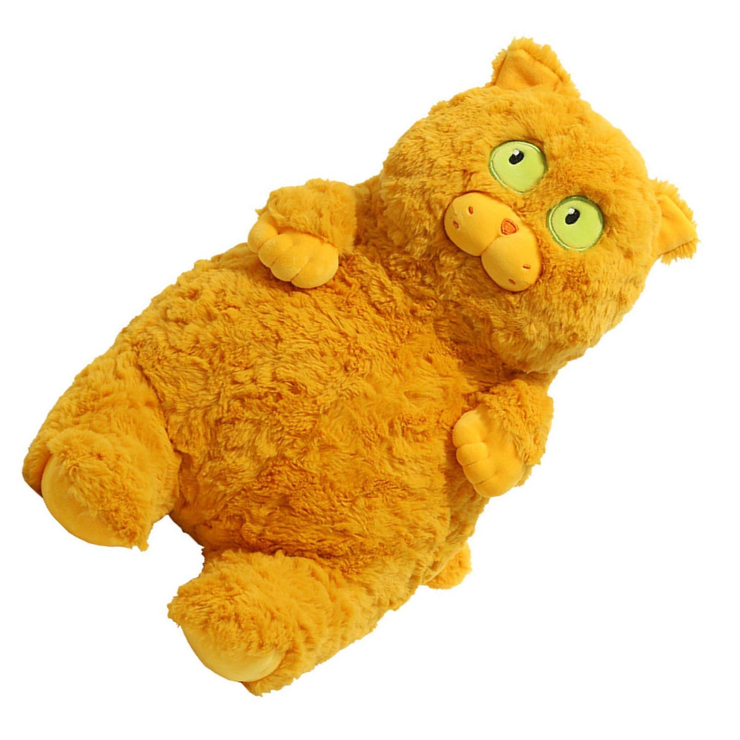 Cat Plush Toy Cute Soft Skin Friendly Fluffy Staring Short Plush Cat Hugging Sleeping Pillow for Home Brown V1294-YM0521-3117230043013