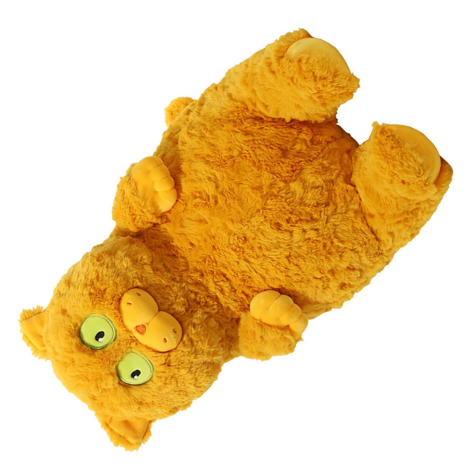 Cat Plush Toy Cute Soft Skin Friendly Fluffy Staring Short Plush Cat Hugging Sleeping Pillow for Home Brown V1294-YM0521-3117230043013