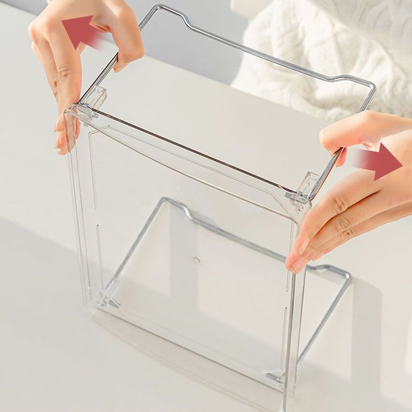 Stackable Clear Organizer Plastic Transparent Tabletop Storage Rack for Makeup Kitchen Tool Stationery One V1294-YM0521-3117230043811