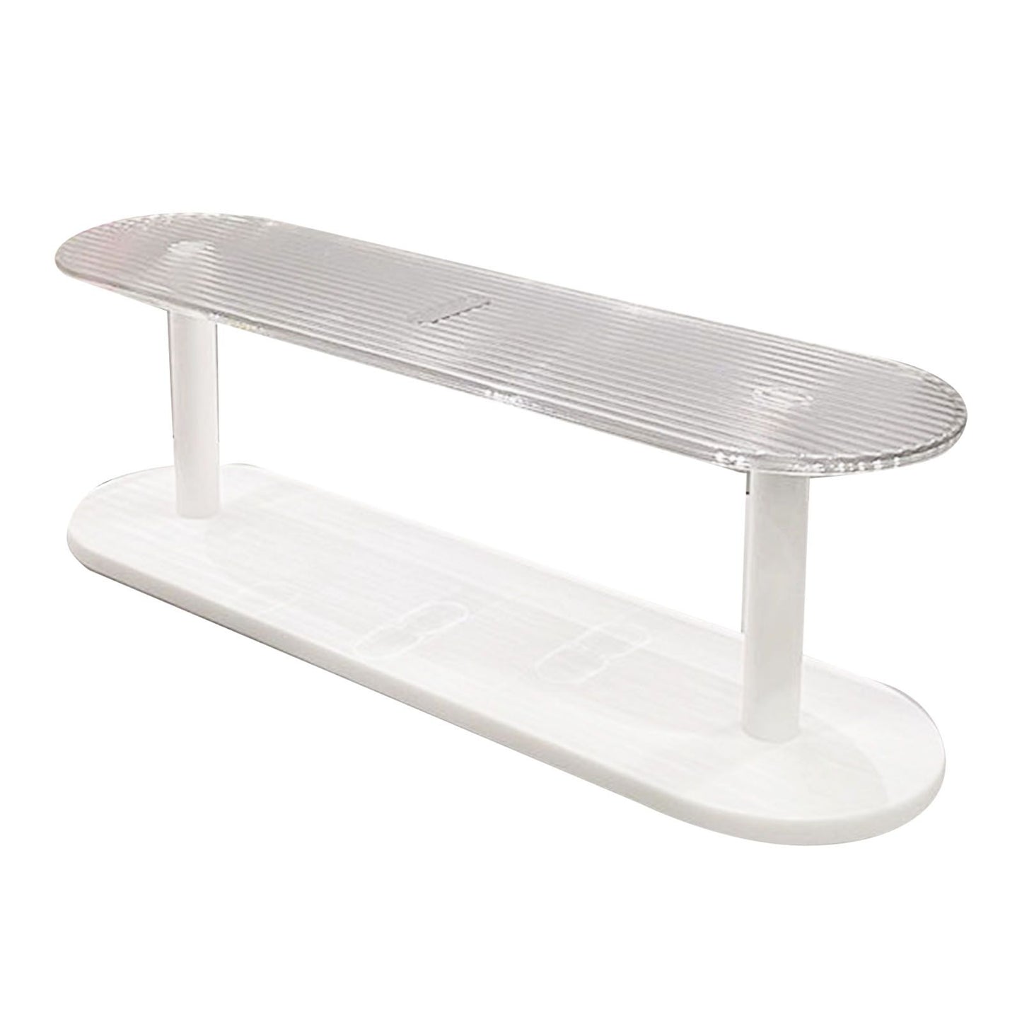 Figure Display Rack White Transparent Large Capacity Plastic Skin Care Rack Cosmetic Holder Stand Double Layer V1294-YM0521-3117230044511
