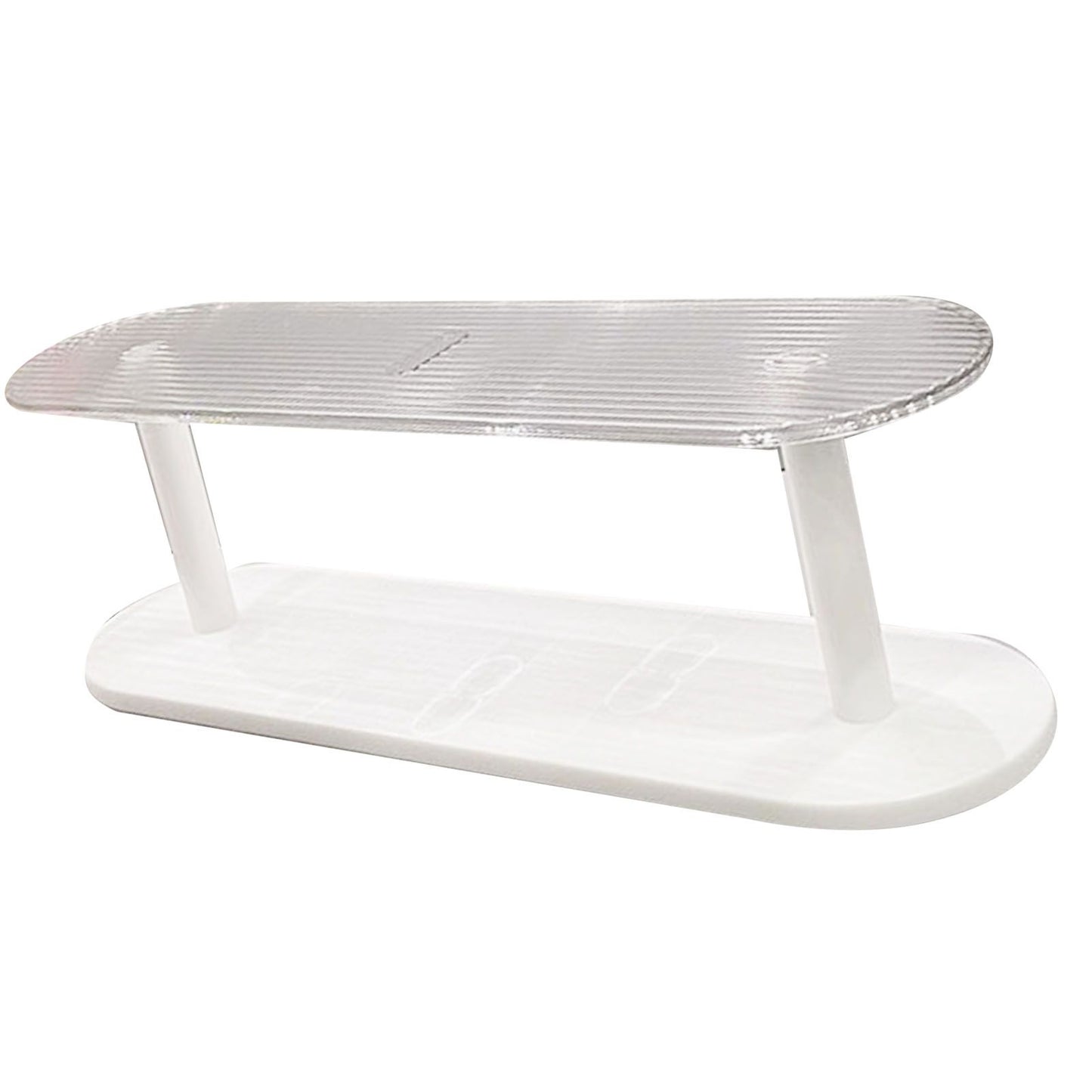 Figure Display Rack White Transparent Large Capacity Plastic Skin Care Rack Cosmetic Holder Stand Double Layer V1294-YM0521-3117230044511