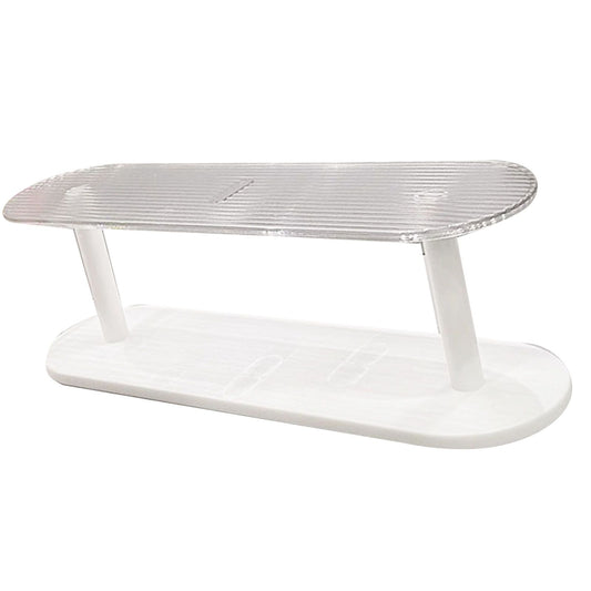Figure Display Rack White Transparent Large Capacity Plastic Skin Care Rack Cosmetic Holder Stand Double Layer V1294-YM0521-3117230044511