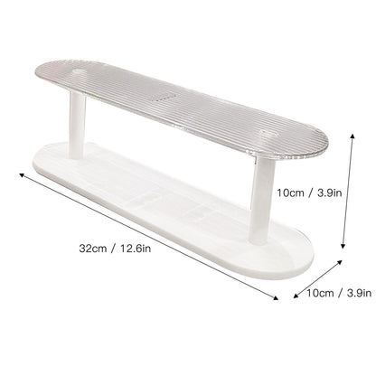 Figure Display Rack White Transparent Large Capacity Plastic Skin Care Rack Cosmetic Holder Stand Double Layer V1294-YM0521-3117230044511