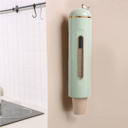 Disposable Paper Cup Organizer Large Capacity Automatic Wall Mounted Cup Dispenser for Home Office Green V1294-YM0521-3117230044812