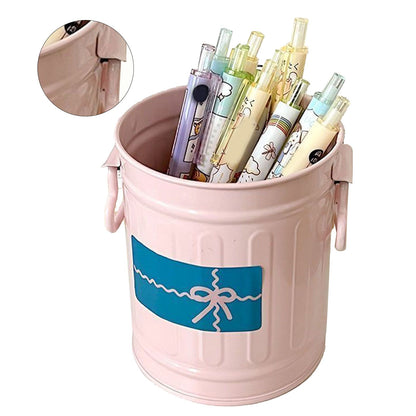 Pen Holder Metal Large Capacity Cute Practical Office Desk Pencil Holder for Study Classroom Pink Free Size V1294-YM0521-3117230045311