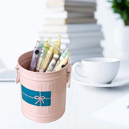 Pen Holder Metal Large Capacity Cute Practical Office Desk Pencil Holder for Study Classroom Pink Free Size V1294-YM0521-3117230045311