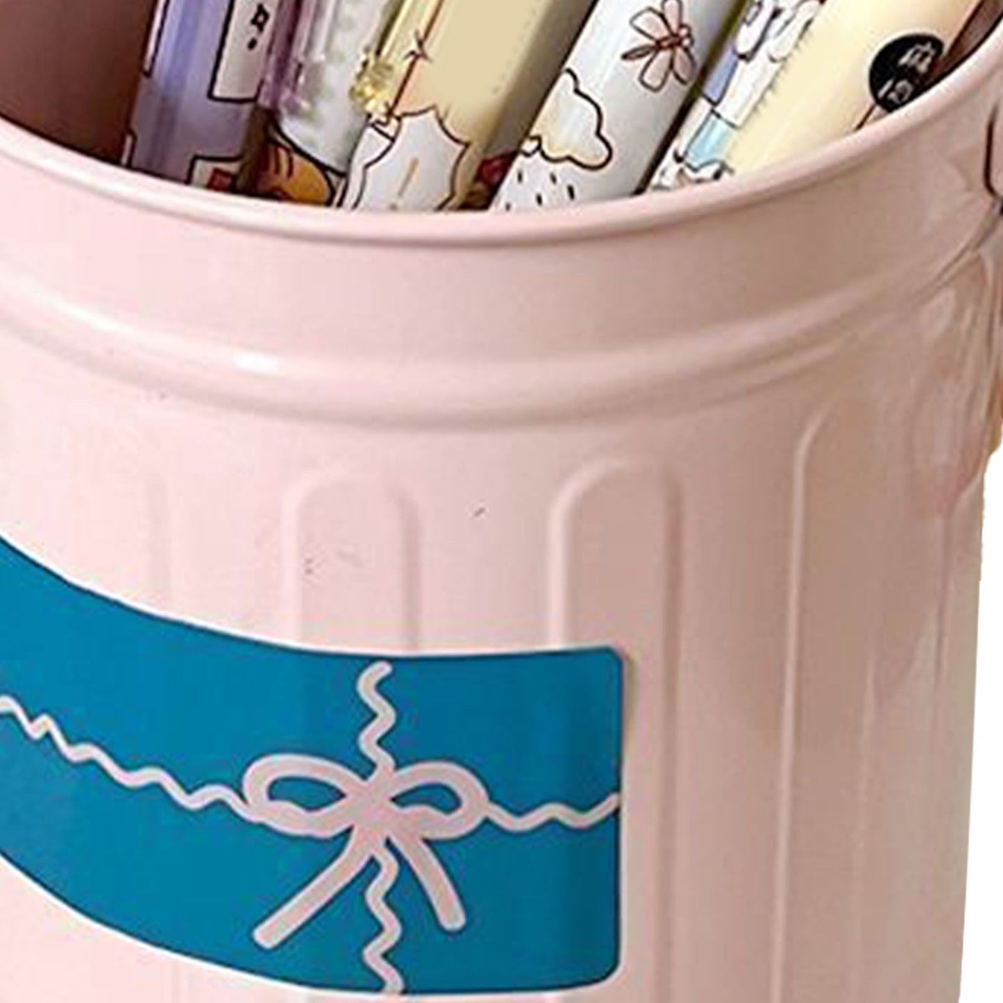 Pen Holder Metal Large Capacity Cute Practical Office Desk Pencil Holder for Study Classroom Pink Free Size V1294-YM0521-3117230045311