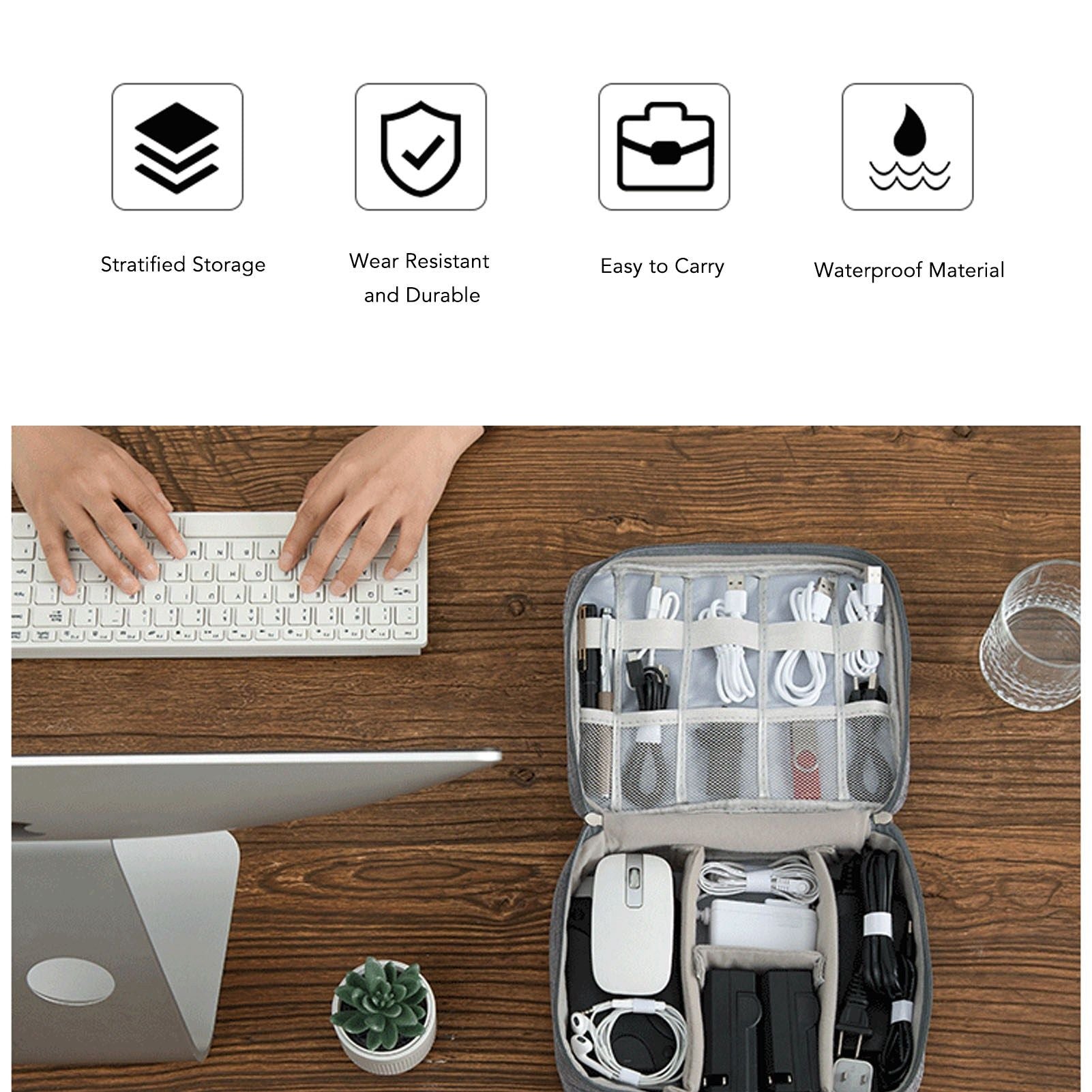 Portable Cord Bag Electronic Accessories Carry Case Waterproof Electronic Storage Bag for Chargers Hard V1294-YM0521-3117230048911